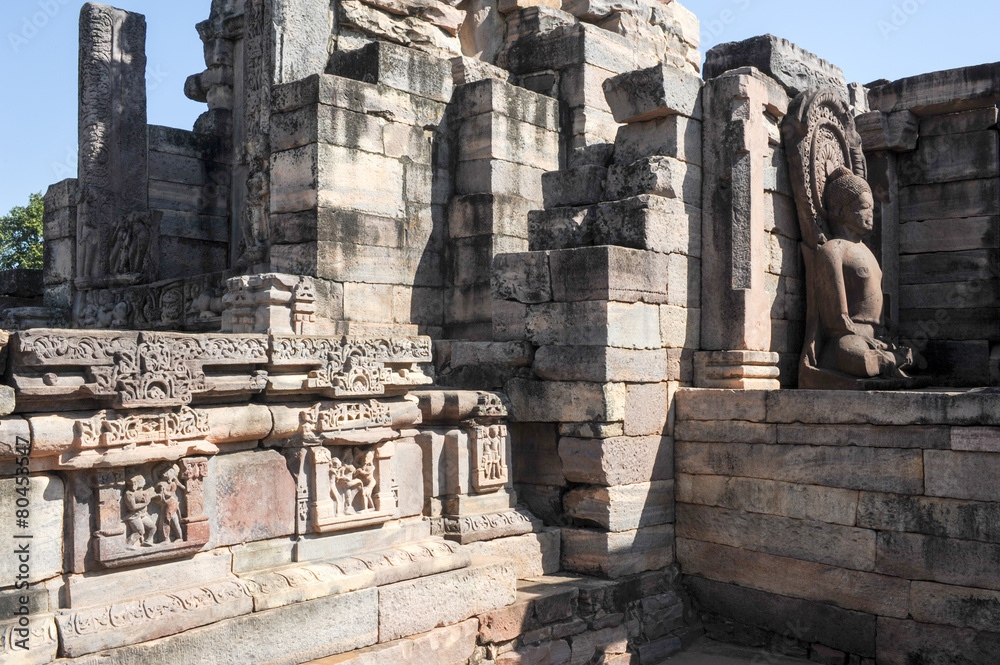 Statue of Lord Buddha in stupa at Sanchi, India Statue of Lord Buddha in stupa at Sanchi, India