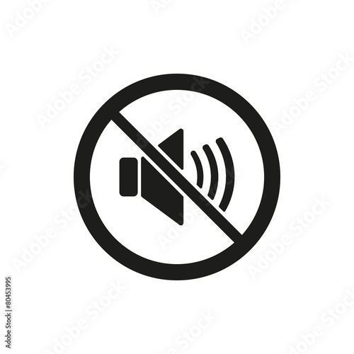 The no sound icon. Volume Off symbol. Flat