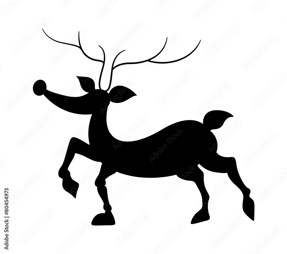 Fototapeta premium Funny Reindeer Silhouette