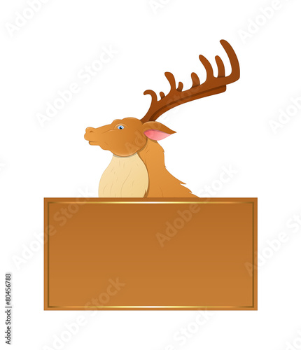 Cartoon Prancer Reindeer Christmas Banner