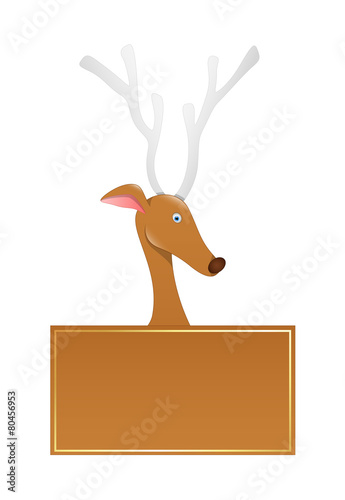 Cartoon Comet Reindeer Christmas Banner