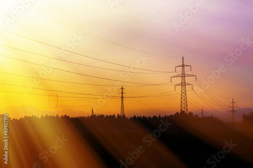 Electrical power lines. Electrical power and energy.