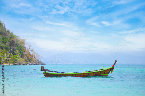 long boat on the sea