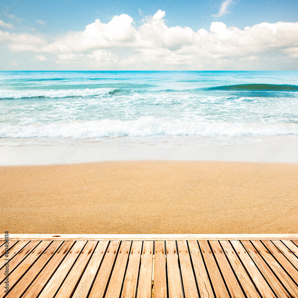 Fototapeta premium Wooden walkway at beach