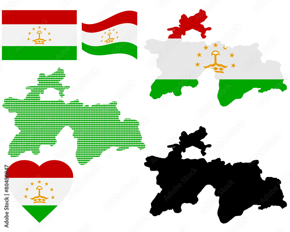 Fototapeta premium map of Tajikistan