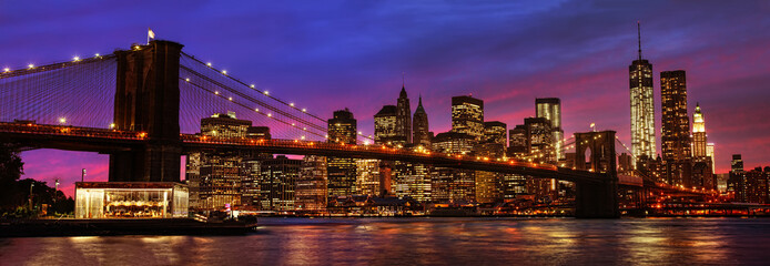 Keuken achterwand Brooklyn Bridge Brooklyn Bridge Manhattan bij zonsondergang  © misu
