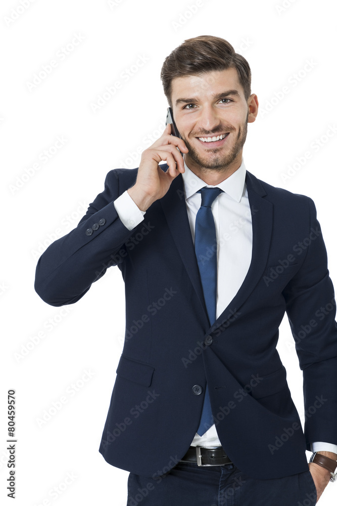 Stylish businessman chatting on his mobile Stylish businessman chatting on his mobile