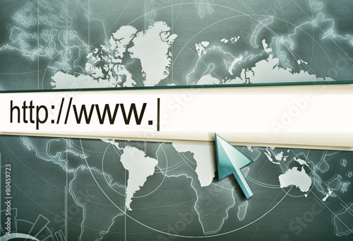 Internet address, computer screen