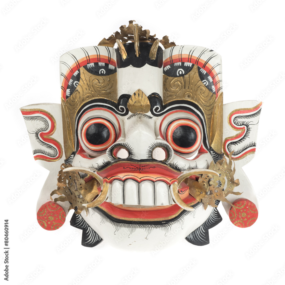 Naklejka premium Balinese mask isolated on white
