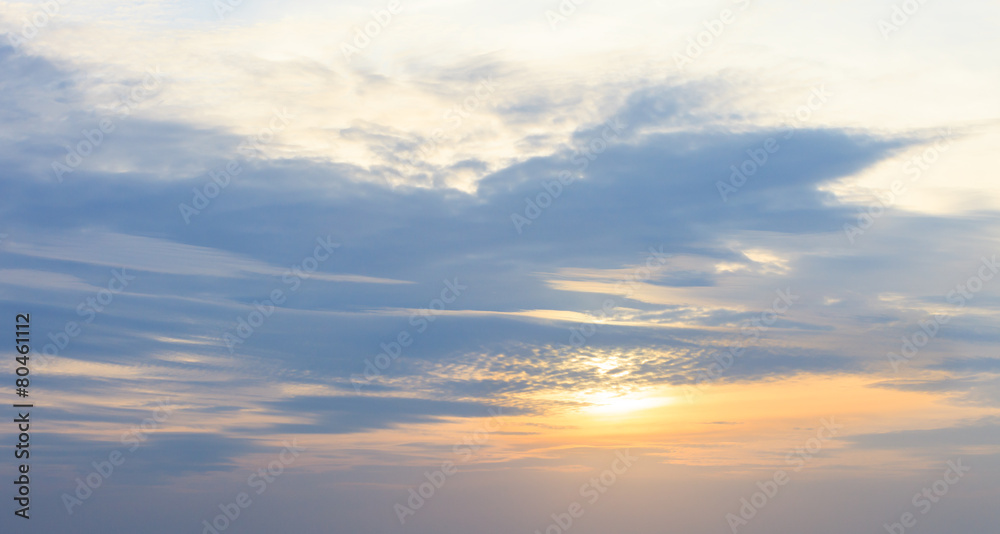 sky background with a nice sunset cloud