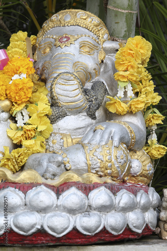 Golden statue of Ganesha.