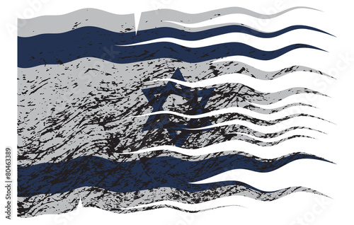 Wavy Israel Flag Grunged