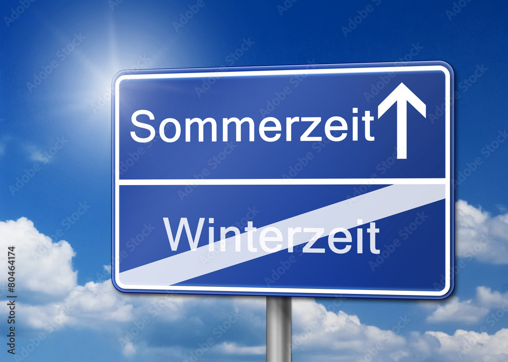 Sommerzeit Winterzeit Schild Wechsel Zeitumstellung Sommerzeit Winterzeit Schild Wechsel Zeitumstellung