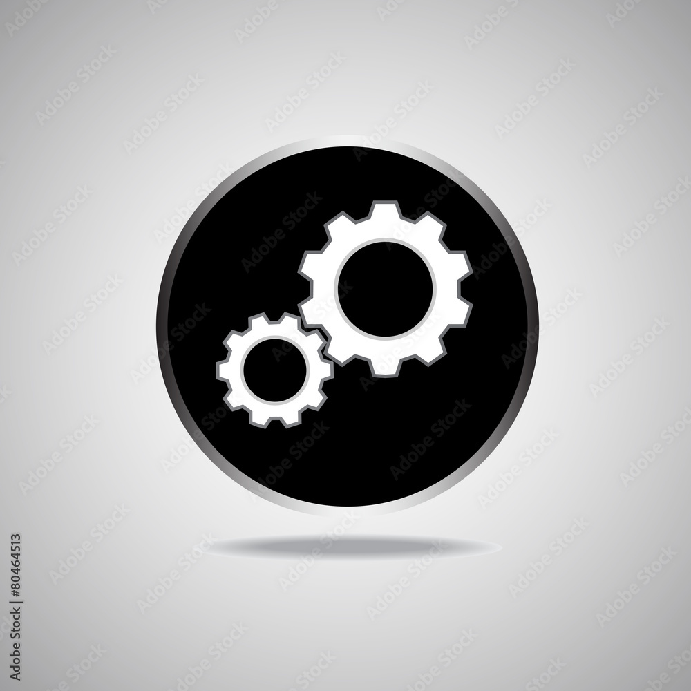 Gear Icon on round black background. Vector illustration. Eps 10 Gear Icon on round black background. Vector illustration. Eps 10