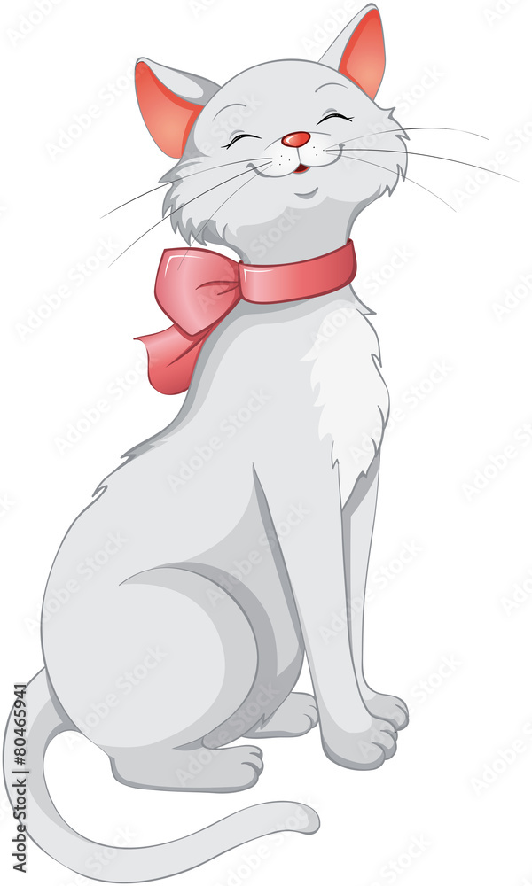 Obraz premium elegante weiße Katze