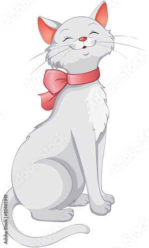 elegante weiße Katze