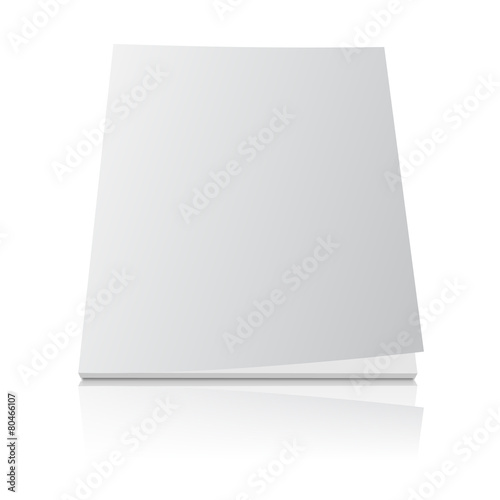 blank magazine template cover on white
