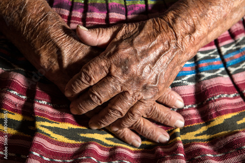 hands of a very old mayan midwife