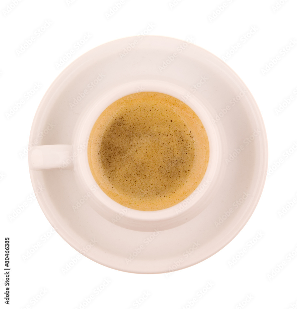 Coffee cup with espresso isolated on white Coffee cup with espresso isolated on white