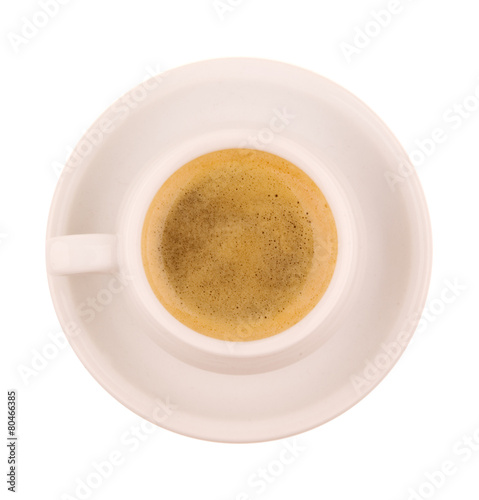 Coffee cup with espresso isolated on white