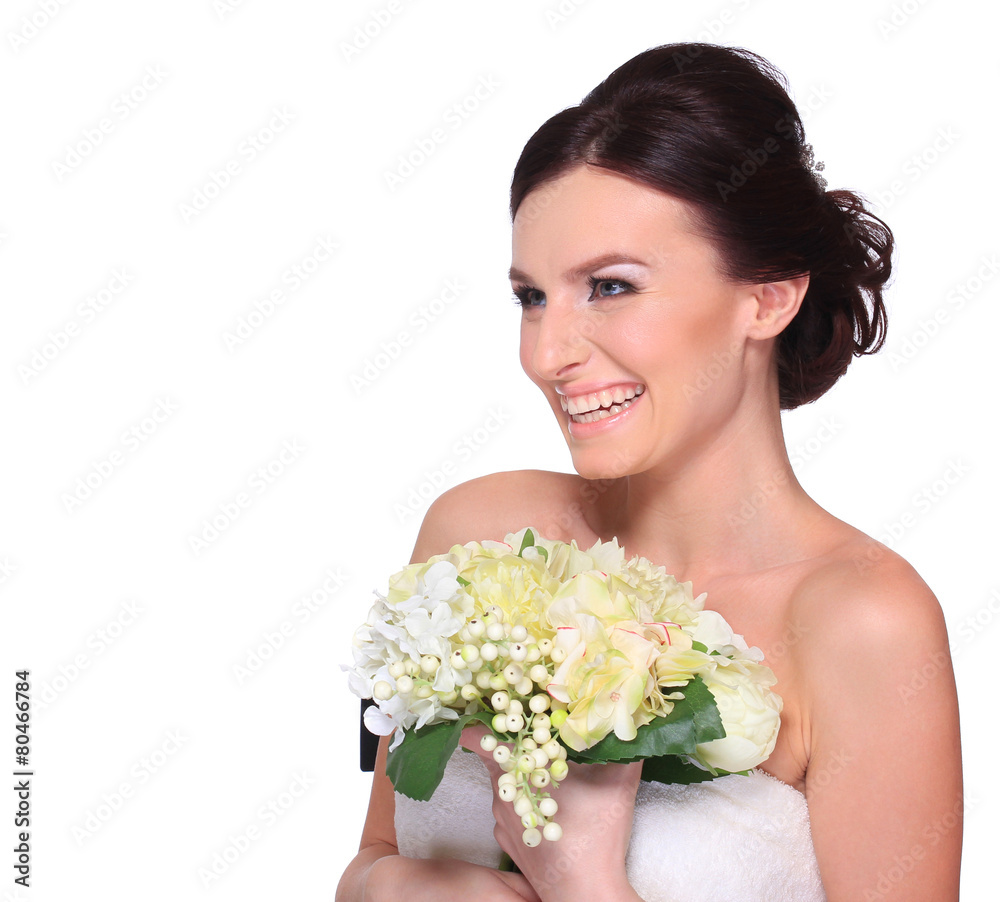 Portrait of a young beautiful bride. Portrait of a young beautiful bride.