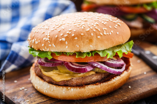 Burger with pork cutlete