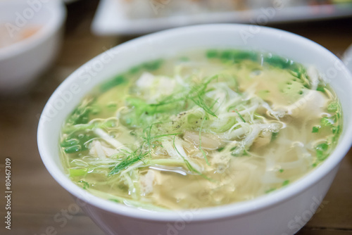 pho noodle soup is local food in Vietnam