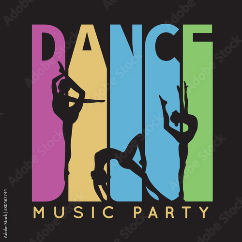 Dance typography, t-shirt graphics. Vector illustration