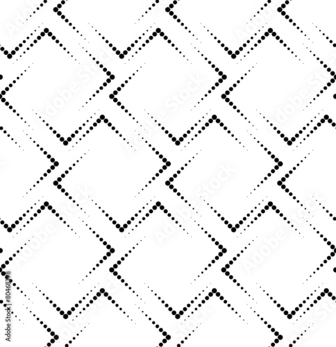 Black and white geometric seamless pattern with circle.