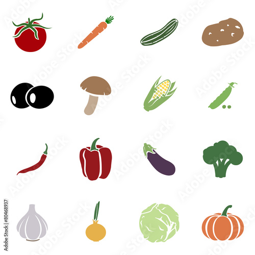 Vector Set of Vegetables Icons