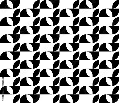 Black and white geometric seamless pattern, abstract background.