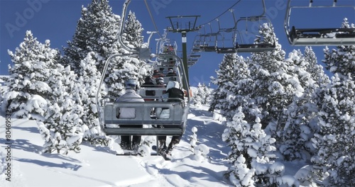 Ski lift in the trees
