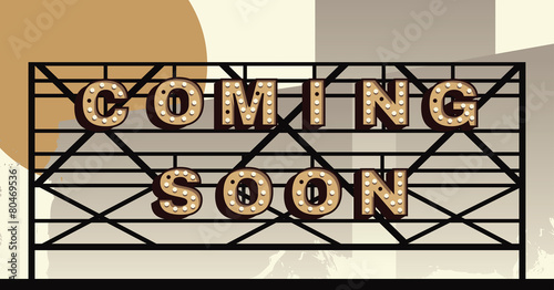 Vector marquee letter coming soon sign
