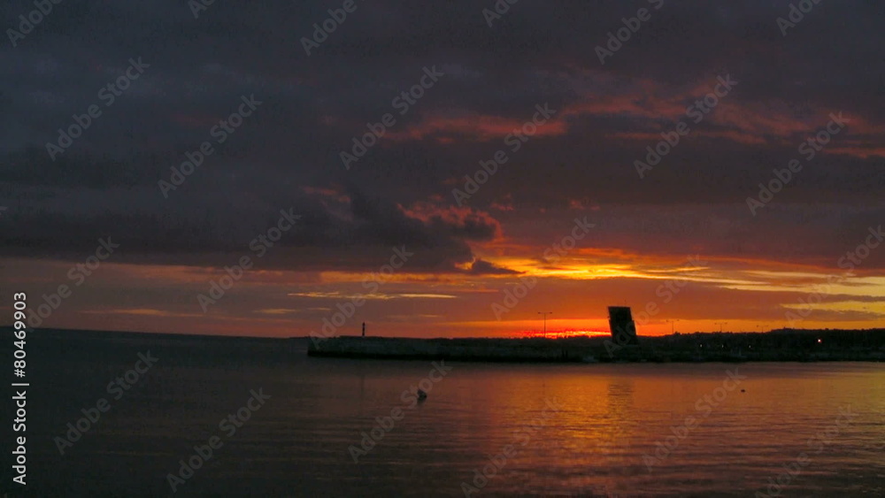Harbour near Maritime Traffic Control at sunset Harbour near Maritime Traffic Control at sunset