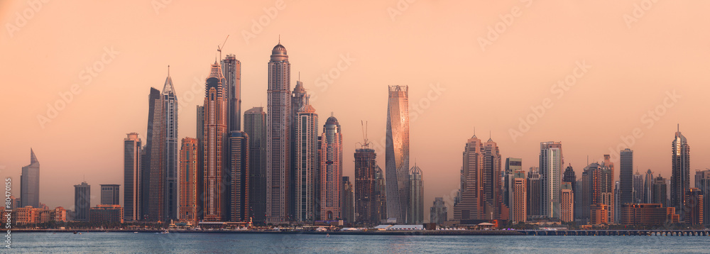The beauty panorama of Dubai marina. UAE
