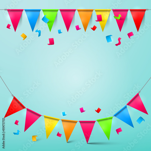 Bunting Confetti and Flags with Ribbons
