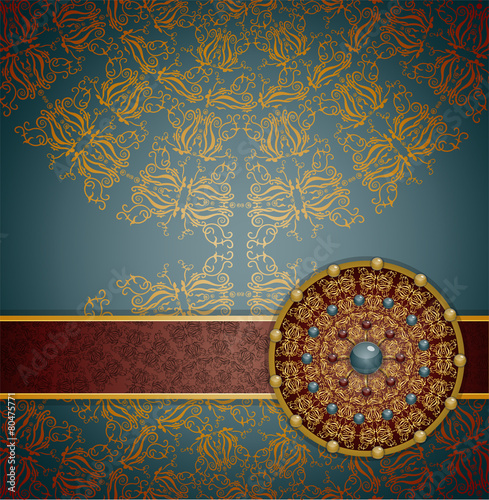 Retro background with ornament, Illustration 10 version
