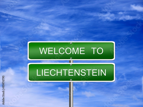 Liechtenstein Welcome Travel Sign