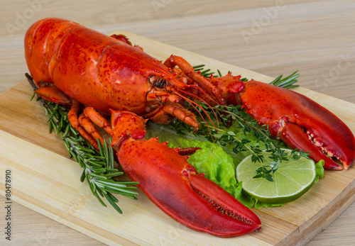 Red boiled lobster