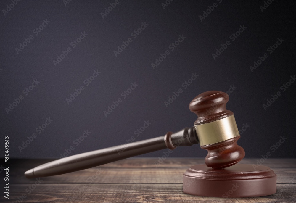 Court. Gavel isolated on white background