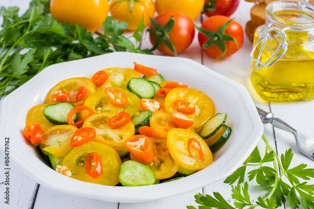 Salad with fresh summer vegetables