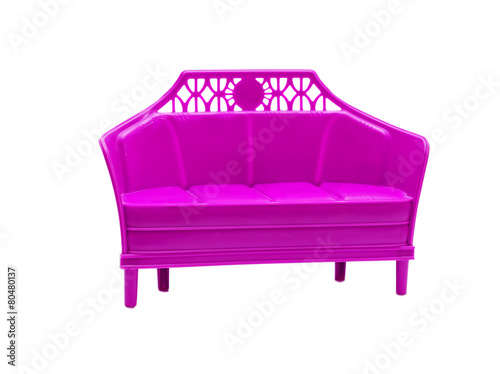 toy doll sofa isolated on white