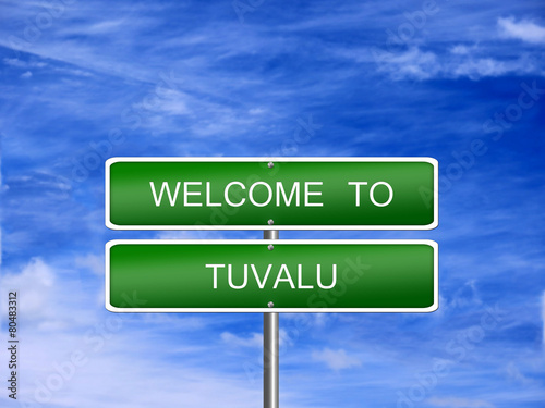 Tuvalu Welcome Travel Sign photo