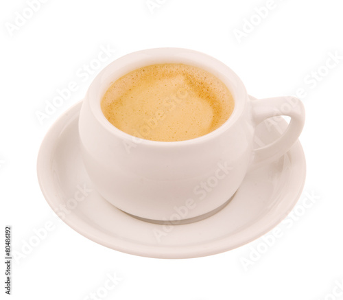 Coffee cup with espresso isolated on white
