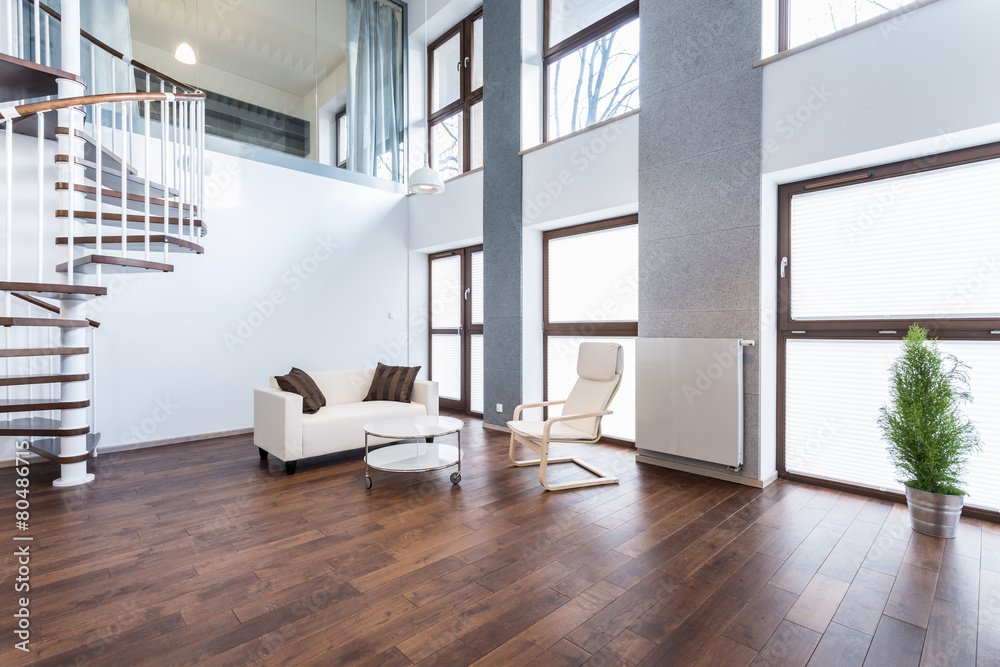 Fototapeta premium White sofa in empty interior