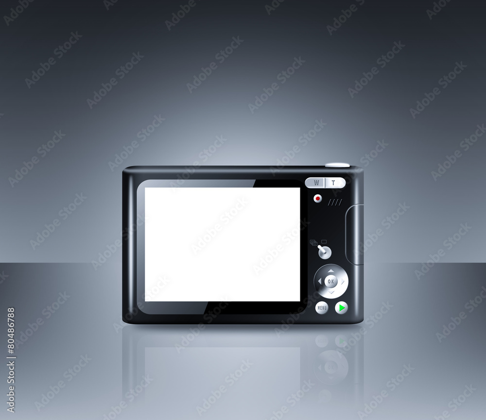 Compact digital camera with empty LCD screen Compact digital camera with empty LCD screen