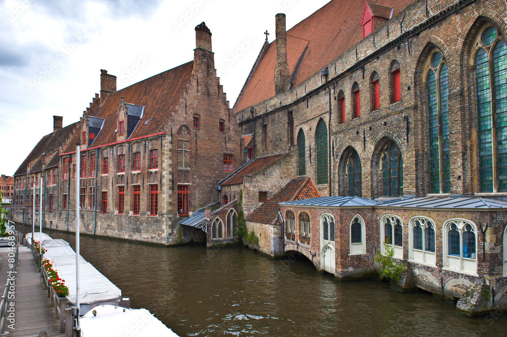 Houses on canal, Bruges, Belgium
