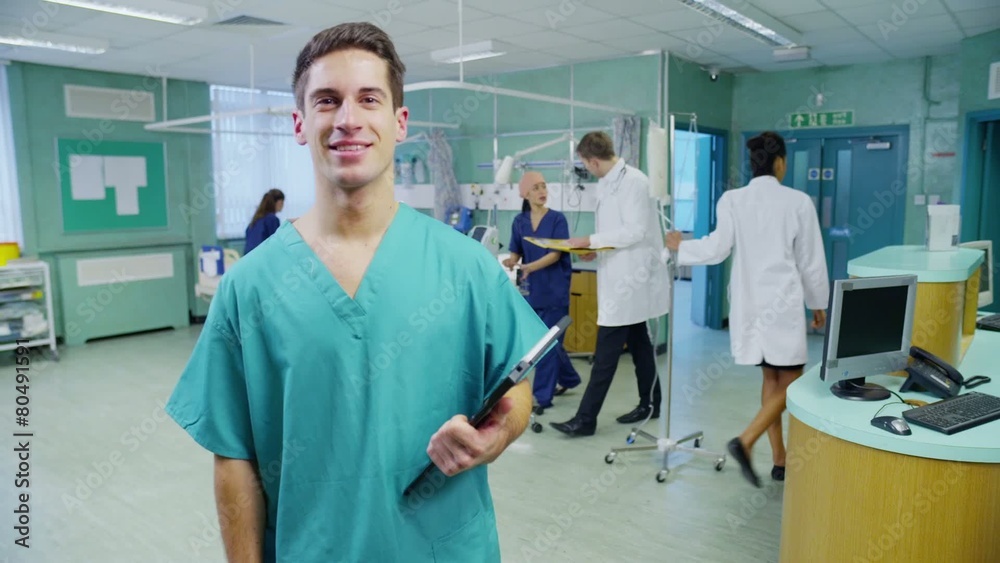 Portrait of smiling medical worker on a hospital ward