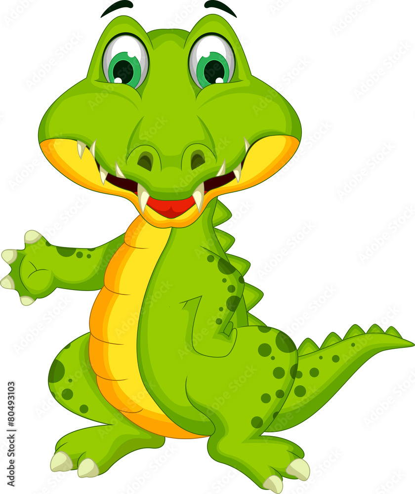 Fototapeta premium crocodile cartoon posing