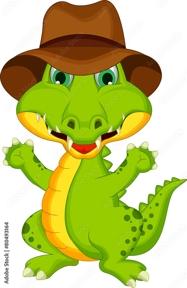 Fototapeta premium crocodile cartoon posing